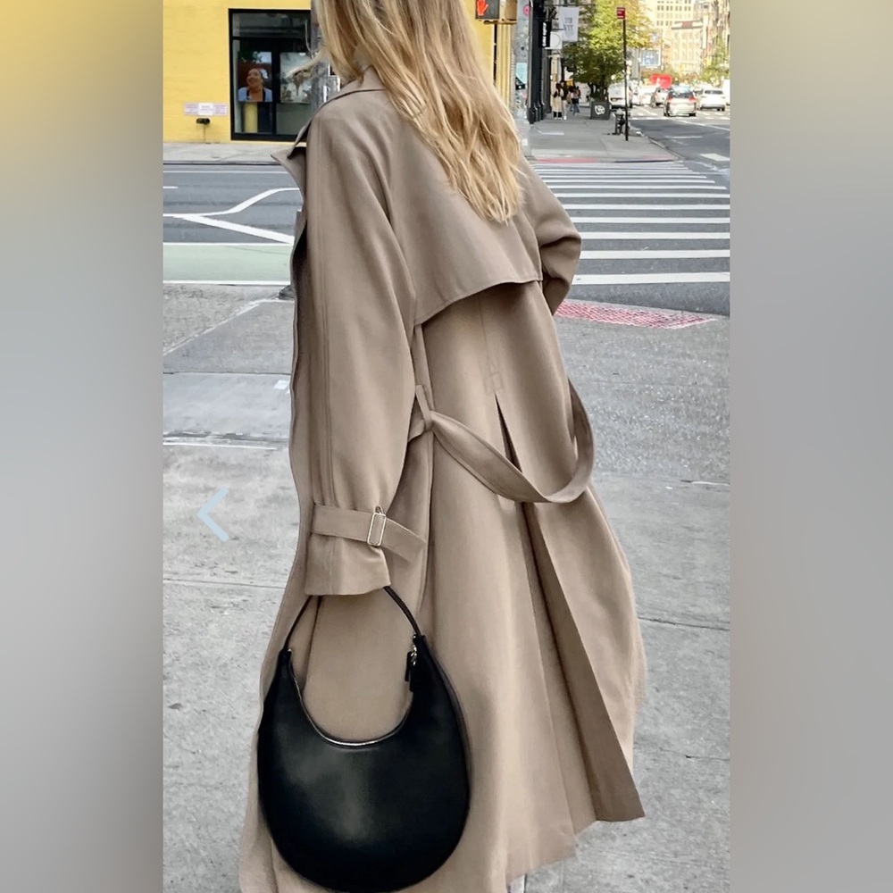 Oak + Fort oversized trench coat in beige